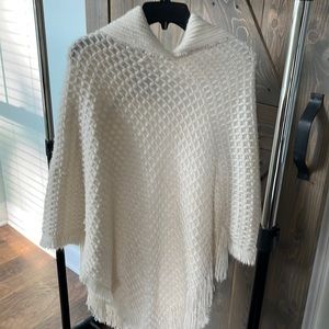 Love Crazy -Cape style ivory sweater with hood